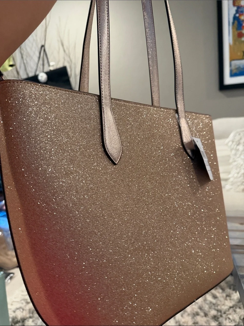 kate spade Rose Gold Glitter Tote